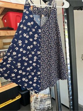 Lavish Navy Floral Mini Skirt